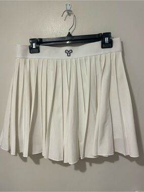 Aritzia Tnaction ladies white pleated tennis skirt skort mini skirt sz L
